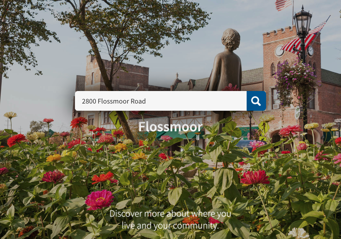 Graphic of Flossmoor's GIS Community Portal tool