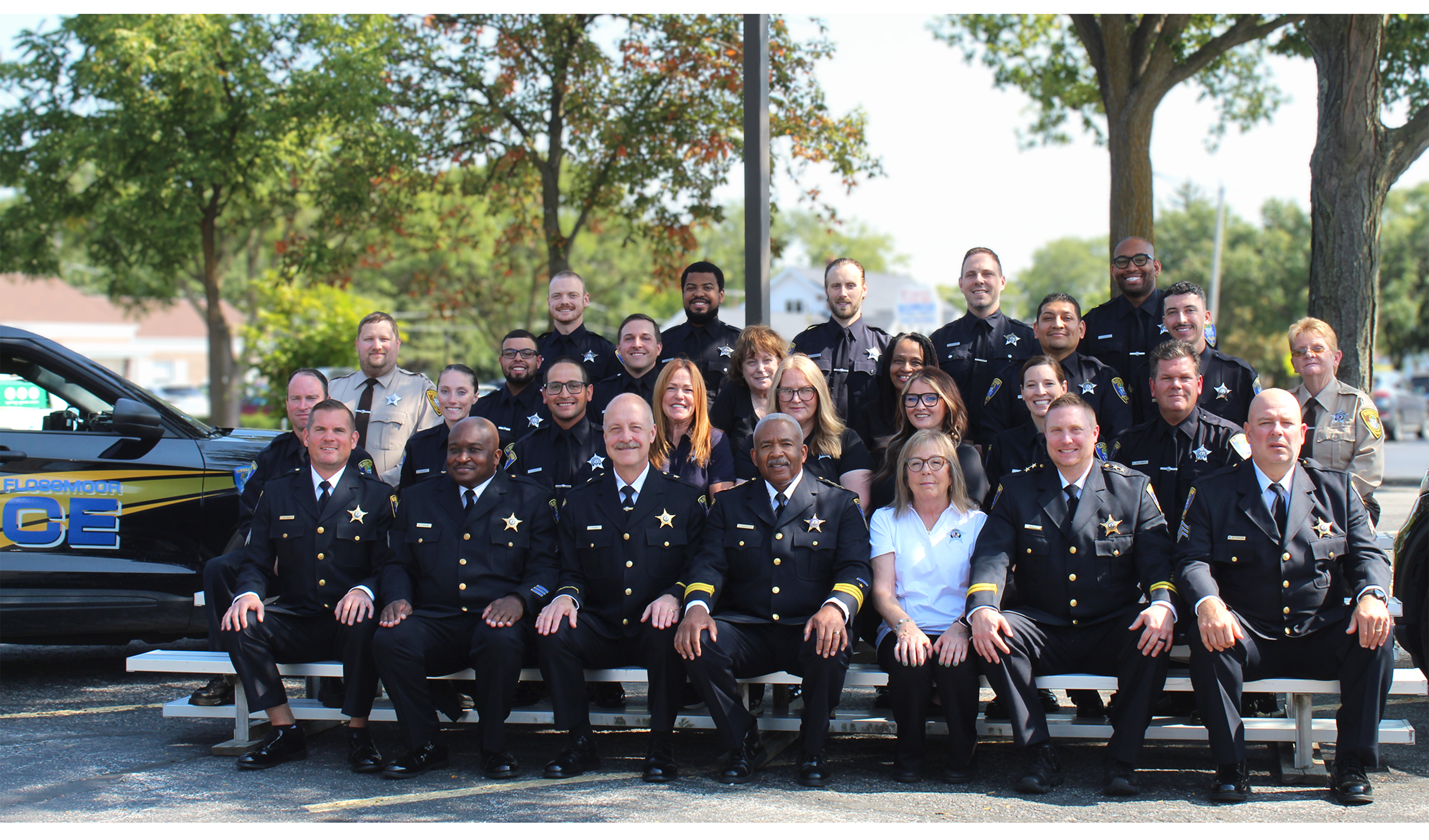 Group photo of members of the Flossmoor Police Department in 2025